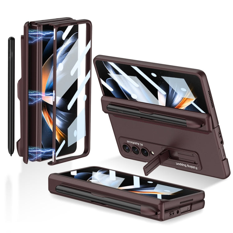 GKK Magnetic Hinge Flip Phone Case with Holder & Pen Slot, For Samsung Galaxy Z Fold4