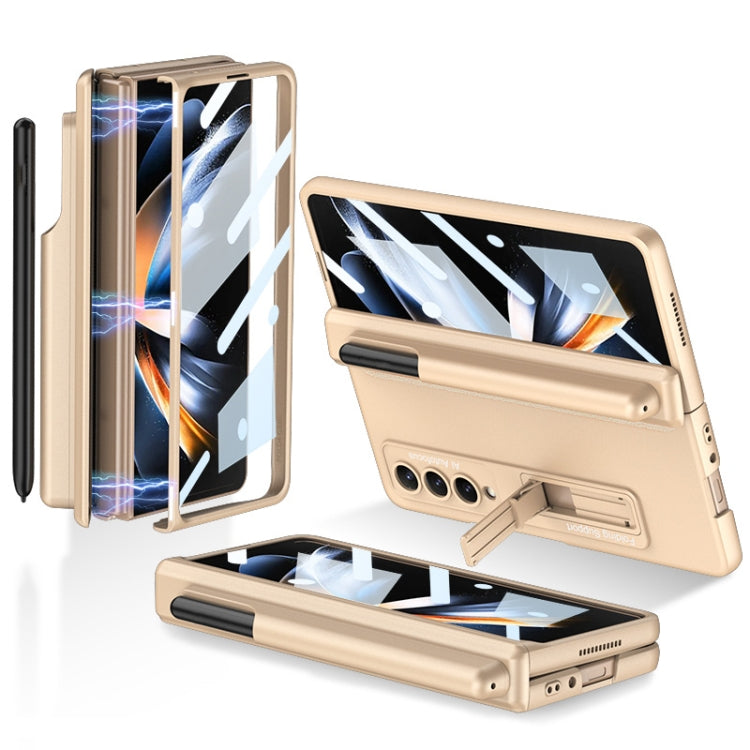 GKK Magnetic Hinge Flip Phone Case with Pen Holder & Holder, For Samsung Galaxy Z Fold4
