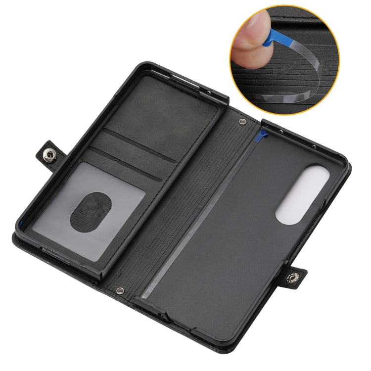 Cubic Grid Calf Texture Leather Phone Case with Neck Lanyard, For Samsung Galaxy Z Fold4, For Samsung Galaxy Z Fold3 5G, For Samsung Galaxy Z Flip4, For Samsung Galaxy Z Flip3 5G