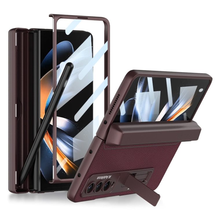 GKK Integrated Magnetic Flip Plain Leather Phone Case with Pen Box, For Samsung Galaxy Z Fold4