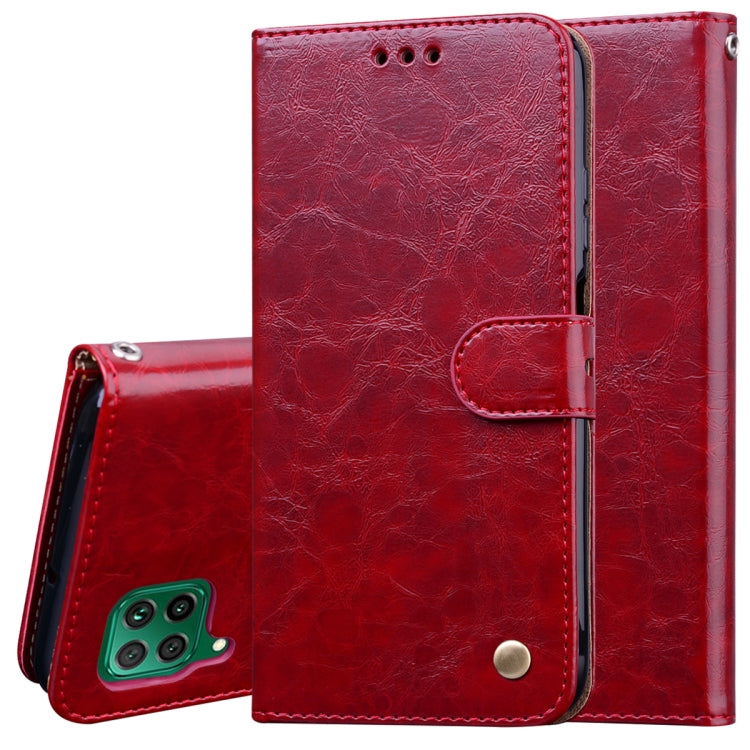 Business Style Oil Wax Texture Horizontal Flip Leather Case, with Holder & Card Slots & Wallet