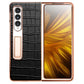 QIALINO 2 in 1 Crocodile Pattern Genuine Leather + PC Phone Case, For Samsung Galaxy Z Fold3 5G/W22 5G