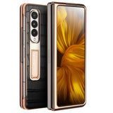 QIALINO 2 in 1 Crocodile Pattern Genuine Leather + PC Phone Case, For Samsung Galaxy Z Fold3 5G/W22 5G