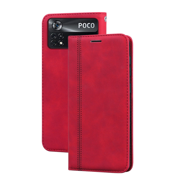 Frosted Business Magnetic Horizontal Flip PU Phone Case