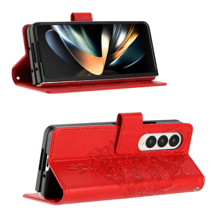 Embossed Butterfly Leather Phone Case, For Samsung Galaxy Z Fold3 5G, For Samsung Galaxy Z Fold4