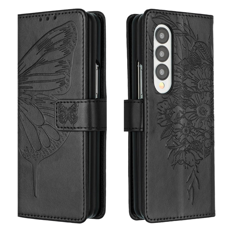Embossed Butterfly Leather Phone Case, For Samsung Galaxy Z Fold3 5G, For Samsung Galaxy Z Fold4
