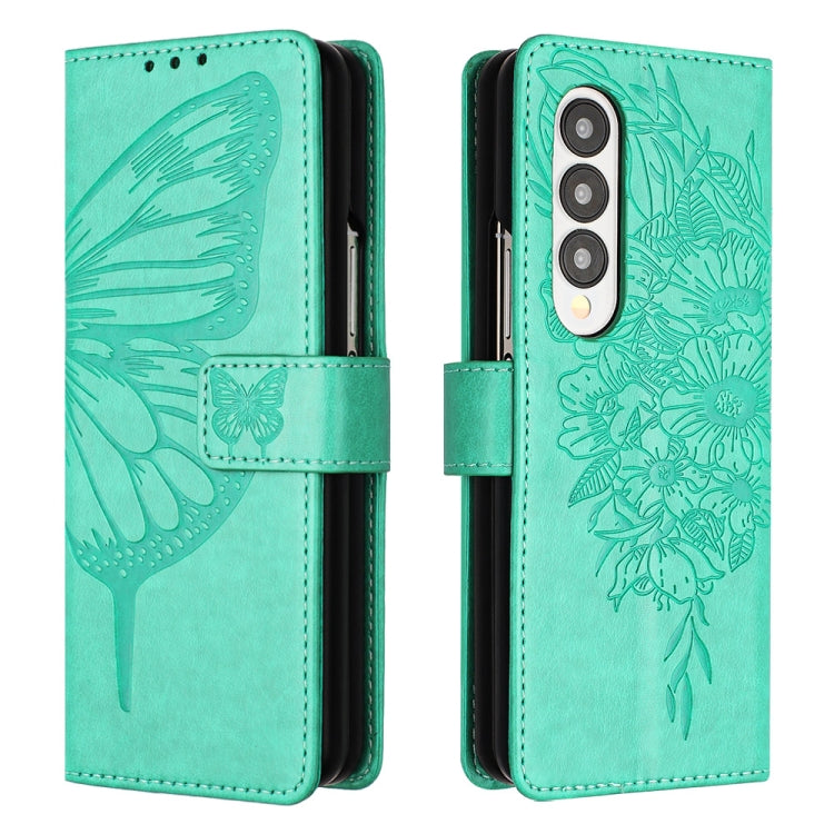 Embossed Butterfly Leather Phone Case, For Samsung Galaxy Z Fold3 5G, For Samsung Galaxy Z Fold4