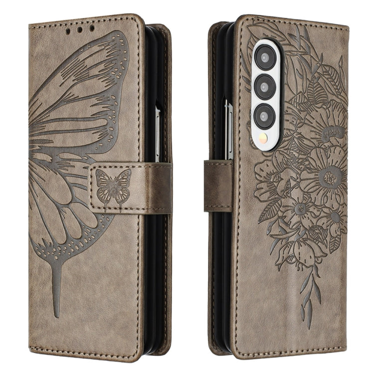 Embossed Butterfly Leather Phone Case, For Samsung Galaxy Z Fold3 5G, For Samsung Galaxy Z Fold4