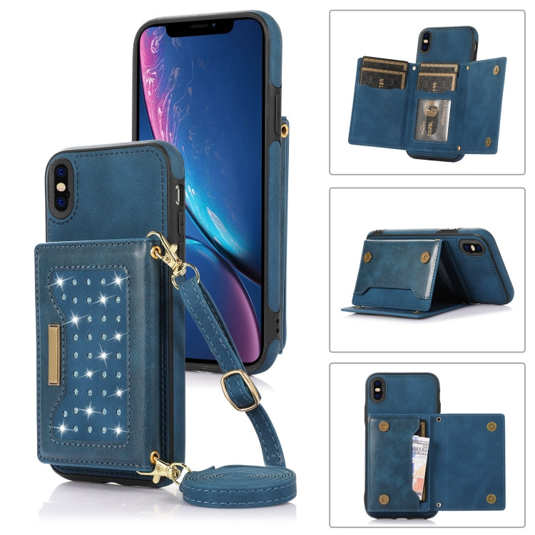 Three-fold RFID Leather Phone Case with Lanyard, For iPhone XS, For iPhone XS Max, For Samsung Galaxy A12, For Samsung Galaxy A13 4G/A13 5G, For Samsung Galaxy A51 4G, For Samsung Galaxy A53 5G, For Samsung Galaxy A52 5G/A52s 5G������������������������...
