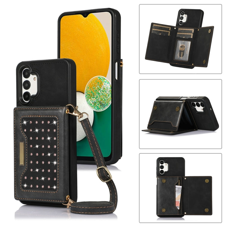 Three-fold RFID Leather Phone Case with Lanyard, For iPhone XS, For iPhone XS Max, For Samsung Galaxy A12, For Samsung Galaxy A13 4G/A13 5G, For Samsung Galaxy A51 4G, For Samsung Galaxy A53 5G, For Samsung Galaxy A52 5G/A52s 5G������������������������...