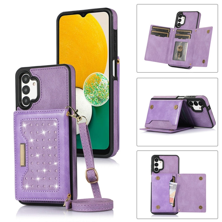 Three-fold RFID Leather Phone Case with Lanyard, For iPhone XS, For iPhone XS Max, For Samsung Galaxy A12, For Samsung Galaxy A13 4G/A13 5G, For Samsung Galaxy A51 4G, For Samsung Galaxy A53 5G, For Samsung Galaxy A52 5G/A52s 5G������������������������...