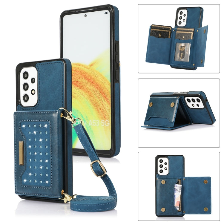 Three-fold RFID Leather Phone Case with Lanyard, For iPhone XS, For iPhone XS Max, For Samsung Galaxy A12, For Samsung Galaxy A13 4G/A13 5G, For Samsung Galaxy A51 4G, For Samsung Galaxy A53 5G, For Samsung Galaxy A52 5G/A52s 5G������������������������...