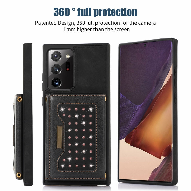Three-fold RFID Leather Phone Case with Lanyard, For Samsung Galaxy Note20 Ultra, For Samsung Galaxy S20, For Samsung Galaxy S20+, For Samsung Galaxy S20 FE, For Samsung Galaxy S21, For Samsung Galaxy S22, For Samsung Galaxy S21 Ultra������������������...