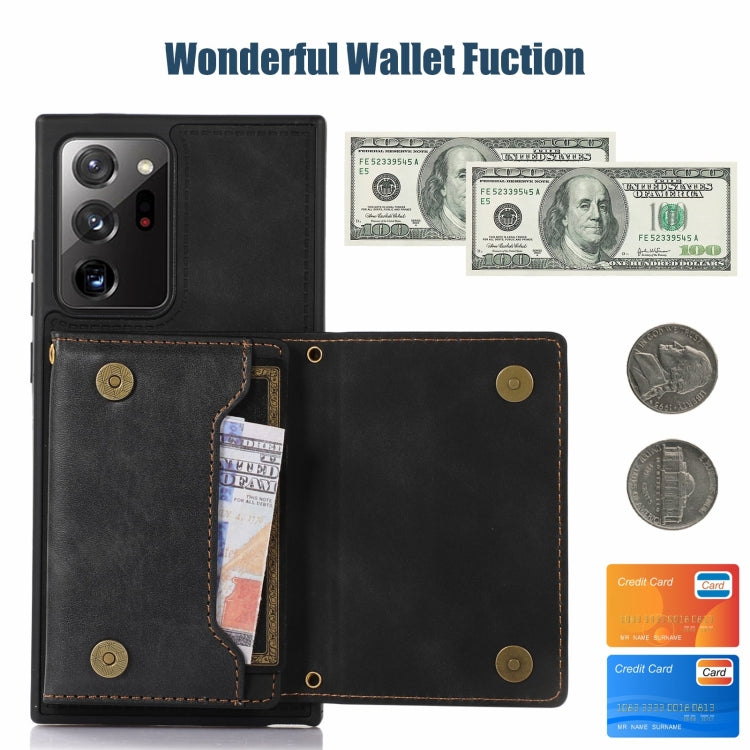 Three-fold RFID Leather Phone Case with Lanyard, For Samsung Galaxy Note20 Ultra, For Samsung Galaxy S20, For Samsung Galaxy S20+, For Samsung Galaxy S20 FE, For Samsung Galaxy S21, For Samsung Galaxy S22, For Samsung Galaxy S21 Ultra������������������...