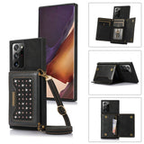 Three-fold RFID Leather Phone Case with Lanyard, For Samsung Galaxy Note20 Ultra, For Samsung Galaxy S20, For Samsung Galaxy S20+, For Samsung Galaxy S20 FE, For Samsung Galaxy S21, For Samsung Galaxy S22, For Samsung Galaxy S21 Ultra������������������...