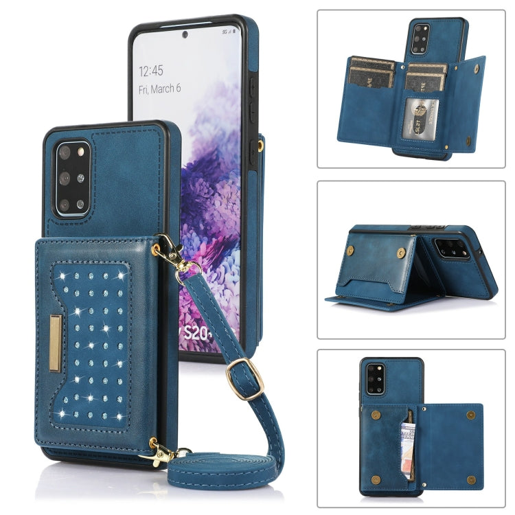 Three-fold RFID Leather Phone Case with Lanyard, For Samsung Galaxy Note20 Ultra, For Samsung Galaxy S20, For Samsung Galaxy S20+, For Samsung Galaxy S20 FE, For Samsung Galaxy S21, For Samsung Galaxy S22, For Samsung Galaxy S21 Ultra������������������...