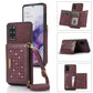 Three-fold RFID Leather Phone Case with Lanyard, For Samsung Galaxy Note20 Ultra, For Samsung Galaxy S20, For Samsung Galaxy S20+, For Samsung Galaxy S20 FE, For Samsung Galaxy S21, For Samsung Galaxy S22, For Samsung Galaxy S21 Ultra������������������...