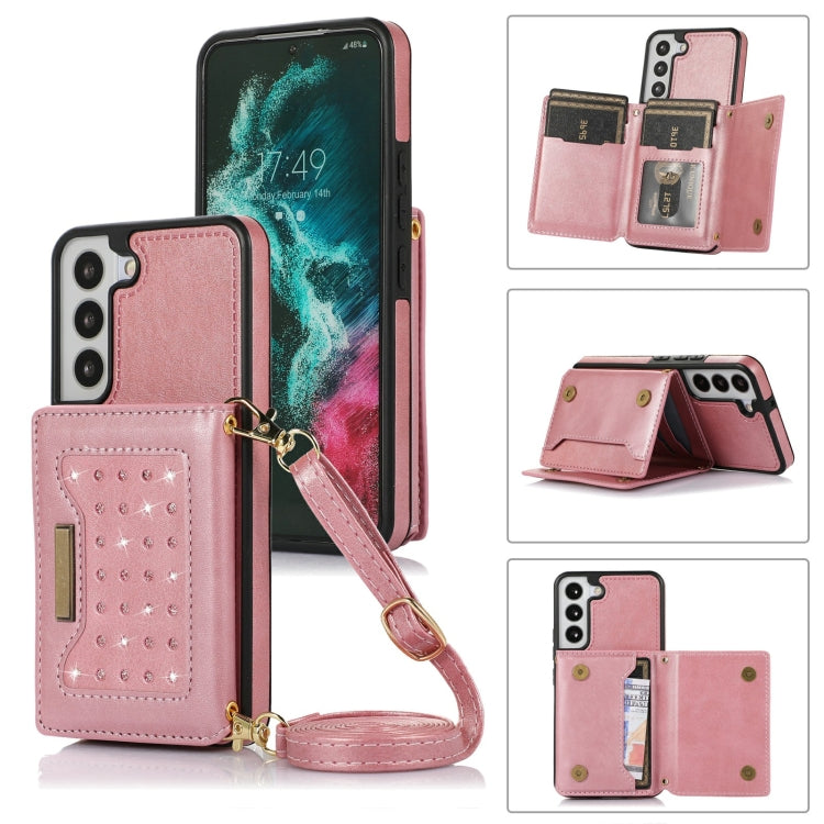 Three-fold RFID Leather Phone Case with Lanyard, For Samsung Galaxy Note20 Ultra, For Samsung Galaxy S20, For Samsung Galaxy S20+, For Samsung Galaxy S20 FE, For Samsung Galaxy S21, For Samsung Galaxy S22, For Samsung Galaxy S21 Ultra������������������...