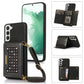 Three-fold RFID Leather Phone Case with Lanyard, For Samsung Galaxy Note20 Ultra, For Samsung Galaxy S20, For Samsung Galaxy S20+, For Samsung Galaxy S20 FE, For Samsung Galaxy S21, For Samsung Galaxy S22, For Samsung Galaxy S21 Ultra������������������...