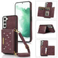 Three-fold RFID Leather Phone Case with Lanyard, For Samsung Galaxy Note20 Ultra, For Samsung Galaxy S20, For Samsung Galaxy S20+, For Samsung Galaxy S20 FE, For Samsung Galaxy S21, For Samsung Galaxy S22, For Samsung Galaxy S21 Ultra������������������...