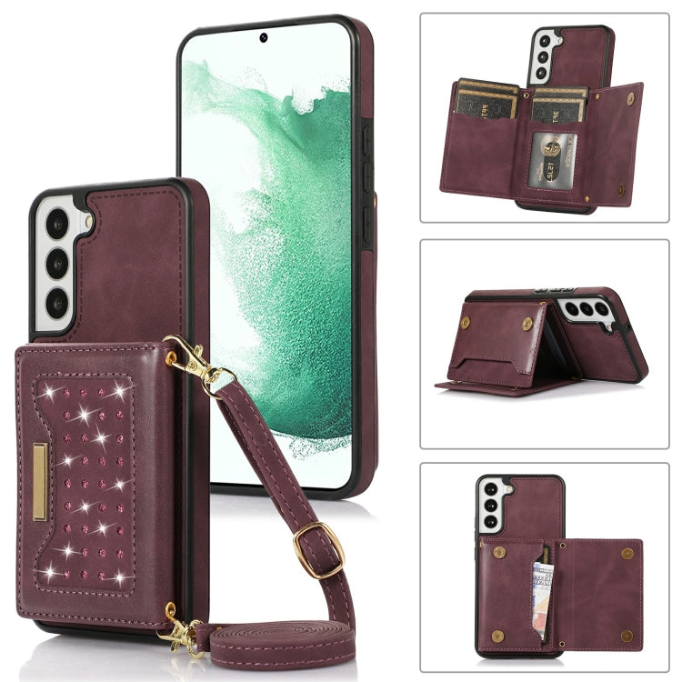 Three-fold RFID Leather Phone Case with Lanyard, For Samsung Galaxy S21 FE, For Samsung Galaxy S22 Ultra, For iPhone 12 Pro