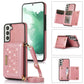 Three-fold RFID Leather Phone Case with Lanyard, For Samsung Galaxy S21 FE, For Samsung Galaxy S22 Ultra, For iPhone 12 Pro