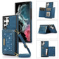 Three-fold RFID Leather Phone Case with Lanyard, For Samsung Galaxy S21 FE, For Samsung Galaxy S22 Ultra, For iPhone 12 Pro