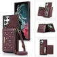 Three-fold RFID Leather Phone Case with Lanyard, For Samsung Galaxy S21 FE, For Samsung Galaxy S22 Ultra, For iPhone 12 Pro