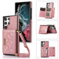 Three-fold RFID Leather Phone Case with Lanyard, For Samsung Galaxy S21 FE, For Samsung Galaxy S22 Ultra, For iPhone 12 Pro
