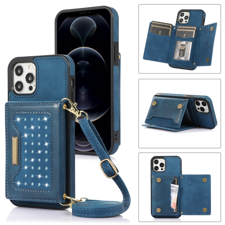 Three-fold RFID Leather Phone Case with Lanyard, For Samsung Galaxy S21 FE, For Samsung Galaxy S22 Ultra, For iPhone 12 Pro