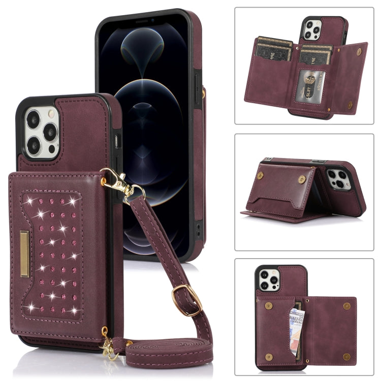 Three-fold RFID Leather Phone Case with Lanyard, For Samsung Galaxy S21 FE, For Samsung Galaxy S22 Ultra, For iPhone 12 Pro