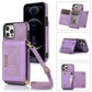 Three-fold RFID Leather Phone Case with Lanyard, For Samsung Galaxy S21 FE, For Samsung Galaxy S22 Ultra, For iPhone 12 Pro