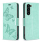 Embossing Two Butterflies Pattern Leather Case