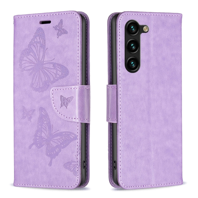 Embossing Two Butterflies Pattern Leather Case