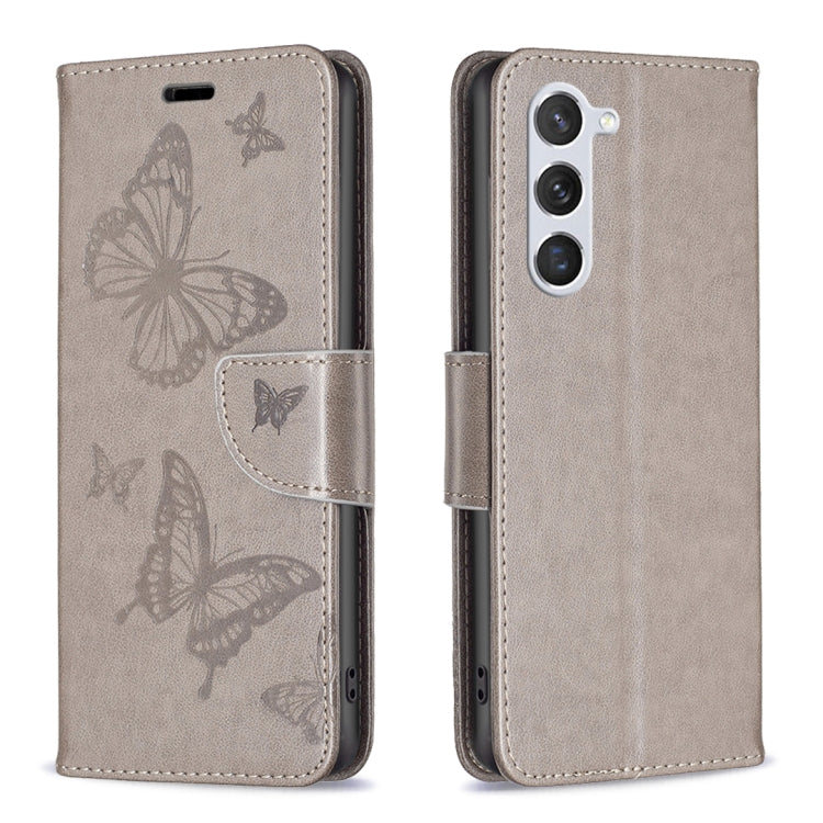 Embossing Two Butterflies Pattern Leather Case