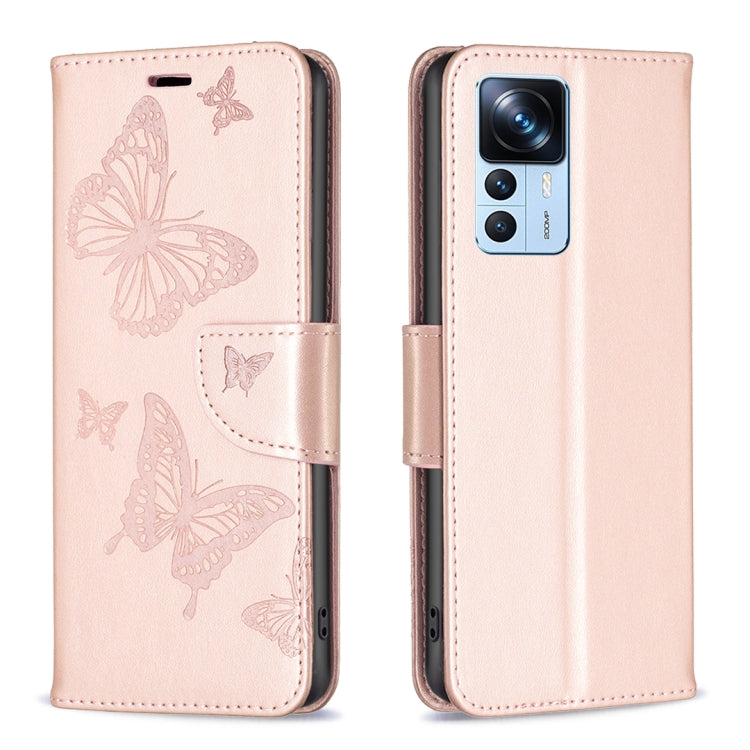 Embossing Two Butterflies Pattern Leather Case