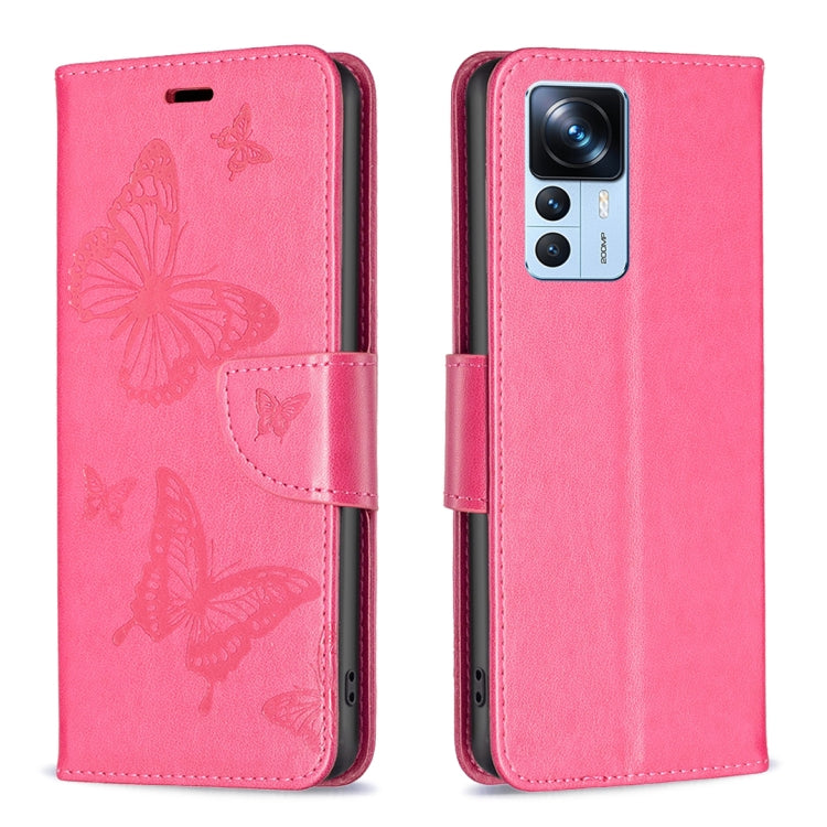 Embossing Two Butterflies Pattern Leather Case