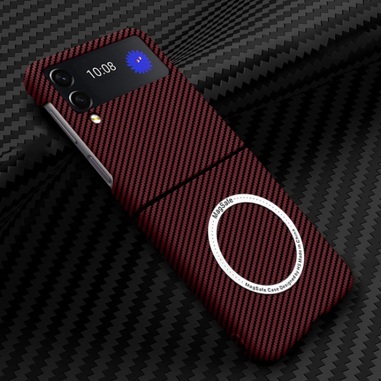 Carbon Fiber Texture MagSafe Magnetic Phone Case, For Samsung Galaxy Z Fold4 5G, For Samsung Galaxy Z Fold3 5G, For Samsung Galaxy Z Flip4 5G, For Samsung Galaxy Z Flip3 5G