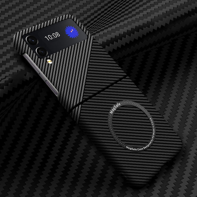 Carbon Fiber Texture MagSafe Magnetic Phone Case, For Samsung Galaxy Z Fold4 5G, For Samsung Galaxy Z Fold3 5G, For Samsung Galaxy Z Flip4 5G, For Samsung Galaxy Z Flip3 5G