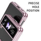 Electroplating Transparent Phone Case with Ring, For Samsung Galaxy Z Flip4 5G, For Samsung Galaxy Z Flip3 5G