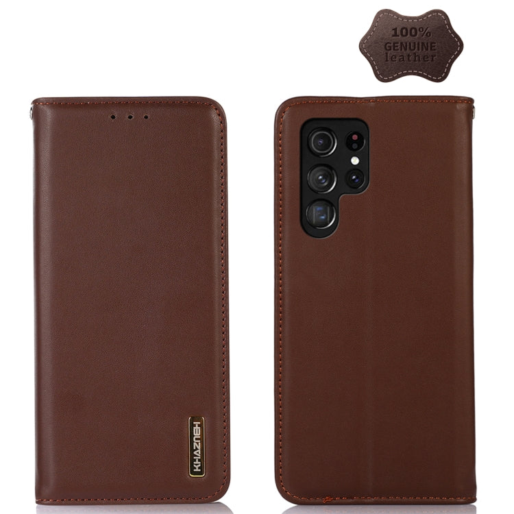 KHAZNEH Nappa Top Layer Cowhide Leather Phone Case, For Samsung Galaxy S23+ 5G, For Samsung Galaxy S23 Ultra 5G, For Samsung Galaxy S23 5G