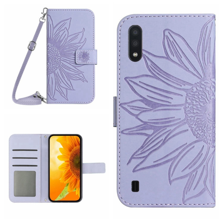 Skin Feel Sun Flower Pattern Flip Leather Phone Case, For Samsung Galaxy A01, For Samsung Galaxy A02S/F02S 164.3mm, For Samsung Galaxy A02 EU Edition/M02, For Samsung Galaxy A03 164mm