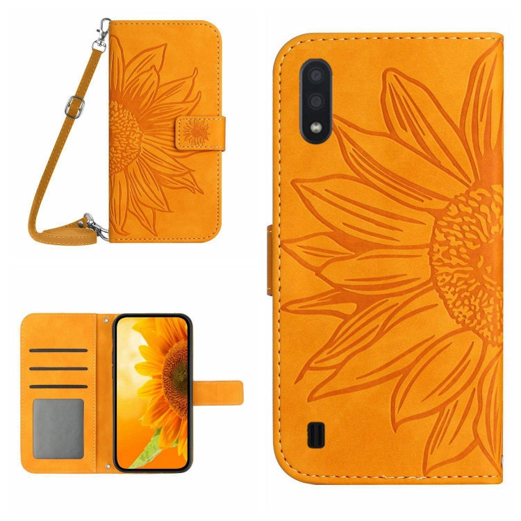 Skin Feel Sun Flower Pattern Flip Leather Phone Case, For Samsung Galaxy A01, For Samsung Galaxy A02S/F02S 164.3mm, For Samsung Galaxy A02 EU Edition/M02, For Samsung Galaxy A03 164mm