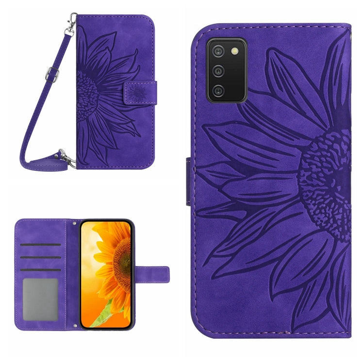 Skin Feel Sun Flower Pattern Flip Leather Phone Case, For Samsung Galaxy A01, For Samsung Galaxy A02S/F02S 164.3mm, For Samsung Galaxy A02 EU Edition/M02, For Samsung Galaxy A03 164mm