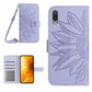 Skin Feel Sun Flower Pattern Flip Leather Phone Case, For Samsung Galaxy A01, For Samsung Galaxy A02S/F02S 164.3mm, For Samsung Galaxy A02 EU Edition/M02, For Samsung Galaxy A03 164mm