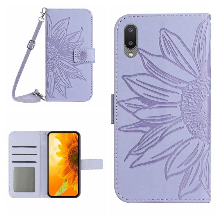 Skin Feel Sun Flower Pattern Flip Leather Phone Case, For Samsung Galaxy A01, For Samsung Galaxy A02S/F02S 164.3mm, For Samsung Galaxy A02 EU Edition/M02, For Samsung Galaxy A03 164mm