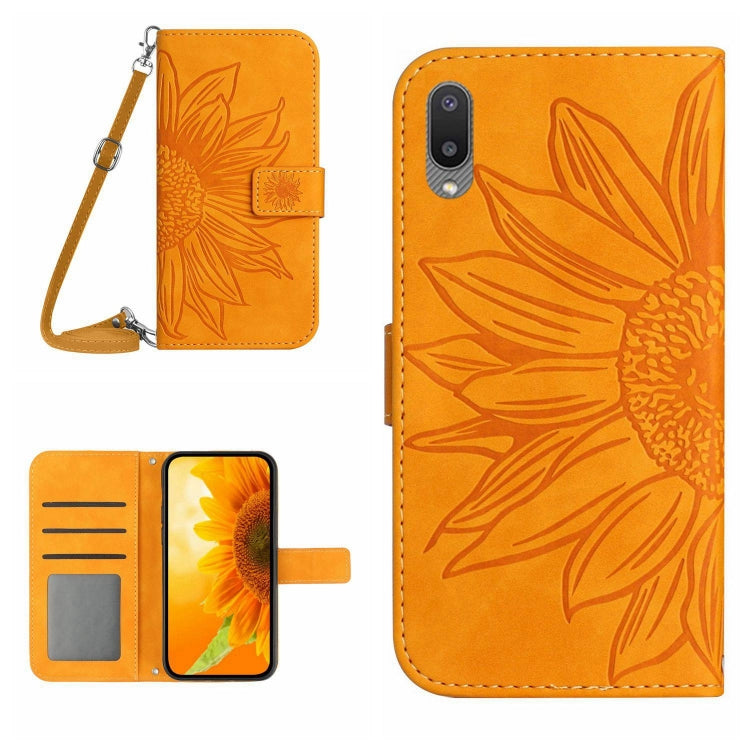 Skin Feel Sun Flower Pattern Flip Leather Phone Case, For Samsung Galaxy A01, For Samsung Galaxy A02S/F02S 164.3mm, For Samsung Galaxy A02 EU Edition/M02, For Samsung Galaxy A03 164mm