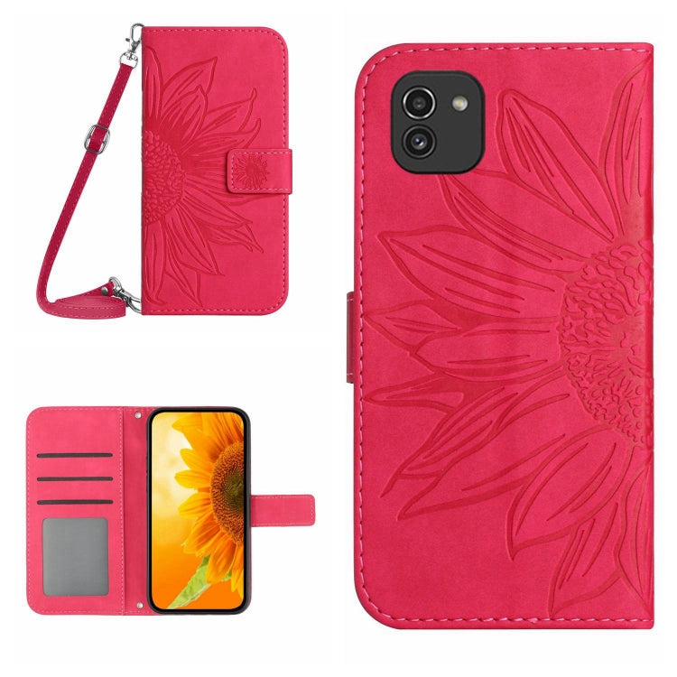 Skin Feel Sun Flower Pattern Flip Leather Phone Case, For Samsung Galaxy A03 166mm, For Samsung Galaxy A03 Core, For Samsung Galaxy A03S 165.85mm, For Samsung Galaxy A03S 166mm