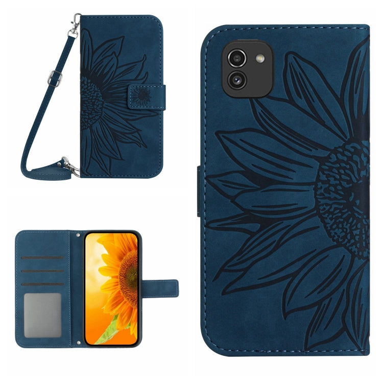 Skin Feel Sun Flower Pattern Flip Leather Phone Case, For Samsung Galaxy A03 166mm, For Samsung Galaxy A03 Core, For Samsung Galaxy A03S 165.85mm, For Samsung Galaxy A03S 166mm