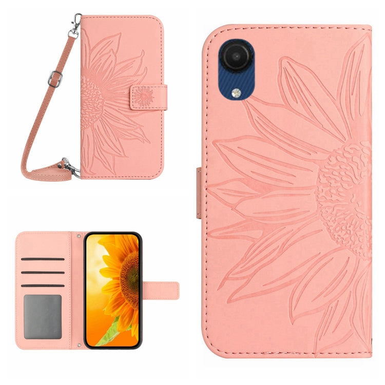 Skin Feel Sun Flower Pattern Flip Leather Phone Case, For Samsung Galaxy A03 166mm, For Samsung Galaxy A03 Core, For Samsung Galaxy A03S 165.85mm, For Samsung Galaxy A03S 166mm